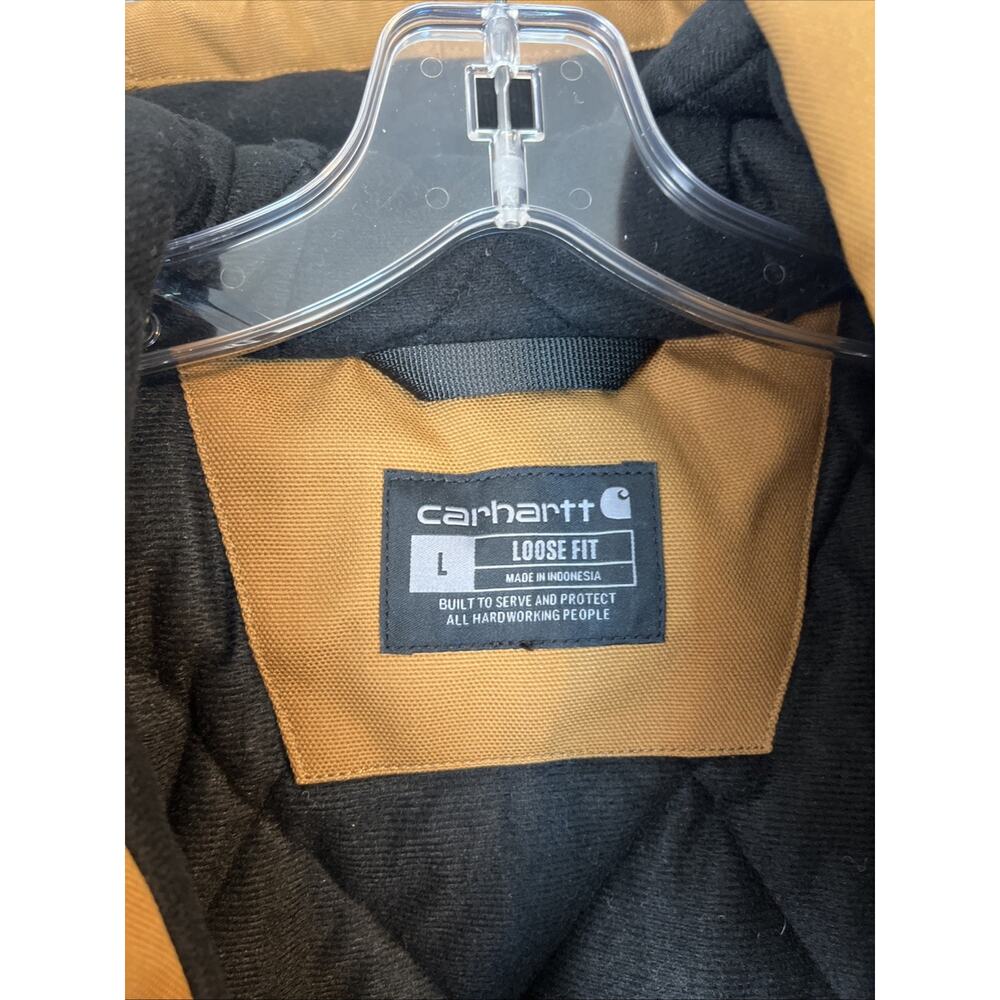 Carhartt Mens Iconic J140 Firm Duck Flannel Lined Active Jacket Brown Size Large - Picture 8 of 10